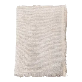 Chenille Woven Throw Cream