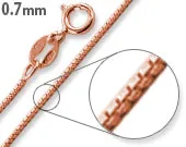 14K Rose Gold Plated Sterling Silver Box Chain 0.7MM