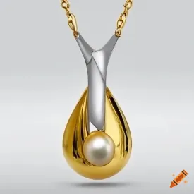 18K T/T A.I. Drop White Pearl Fashion Pendant