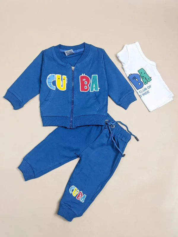 3Mth - 9Mth Cuba Teal Blue Baba Suit For Newborns NBS148