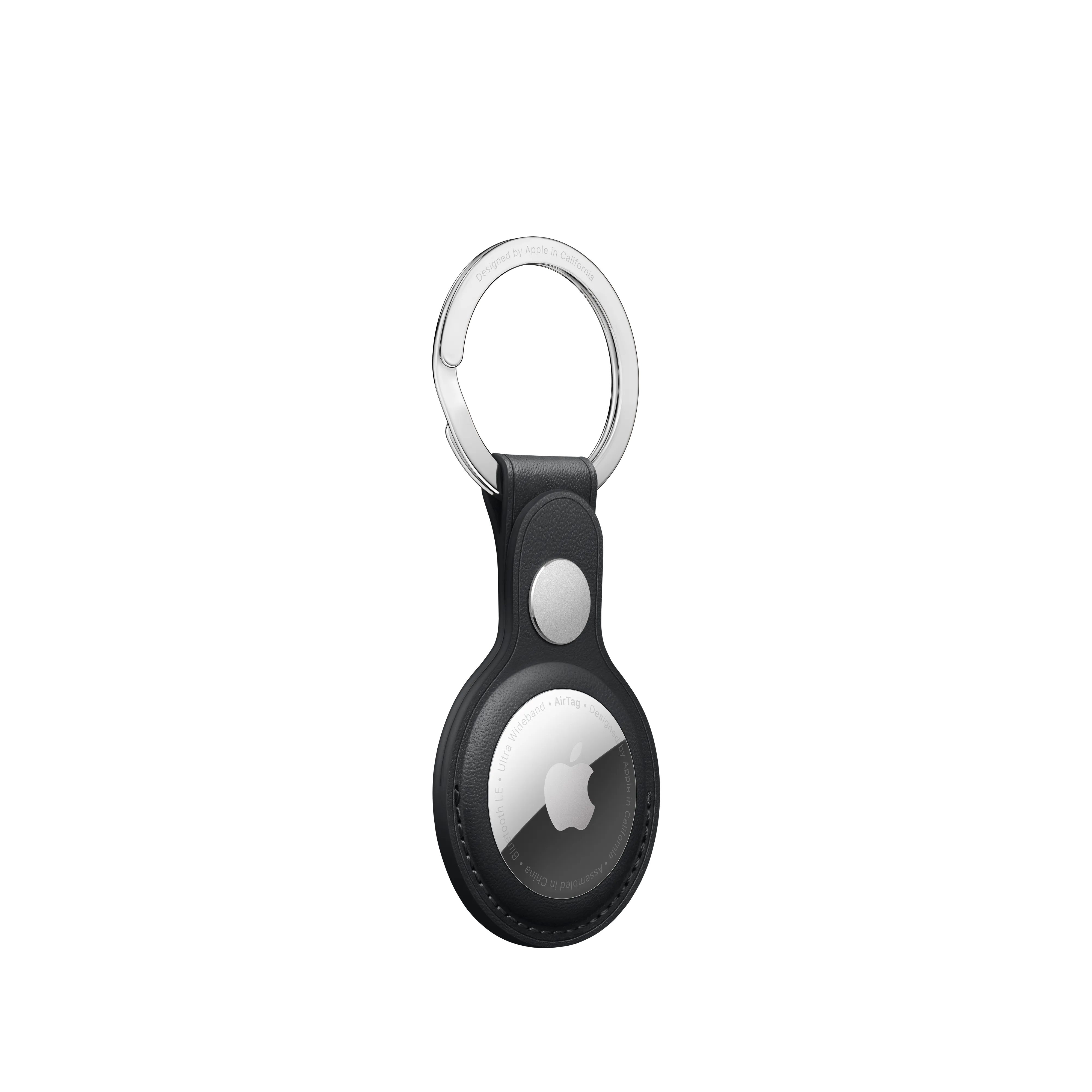 AirTag Leather Key Ring - Midnight