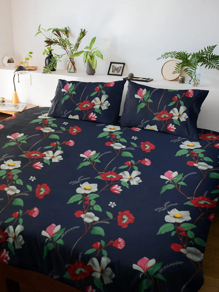 Alibaba Family Bedsheet with Pillow Cover - Cotton Mix & Floral Print - ₹550/-