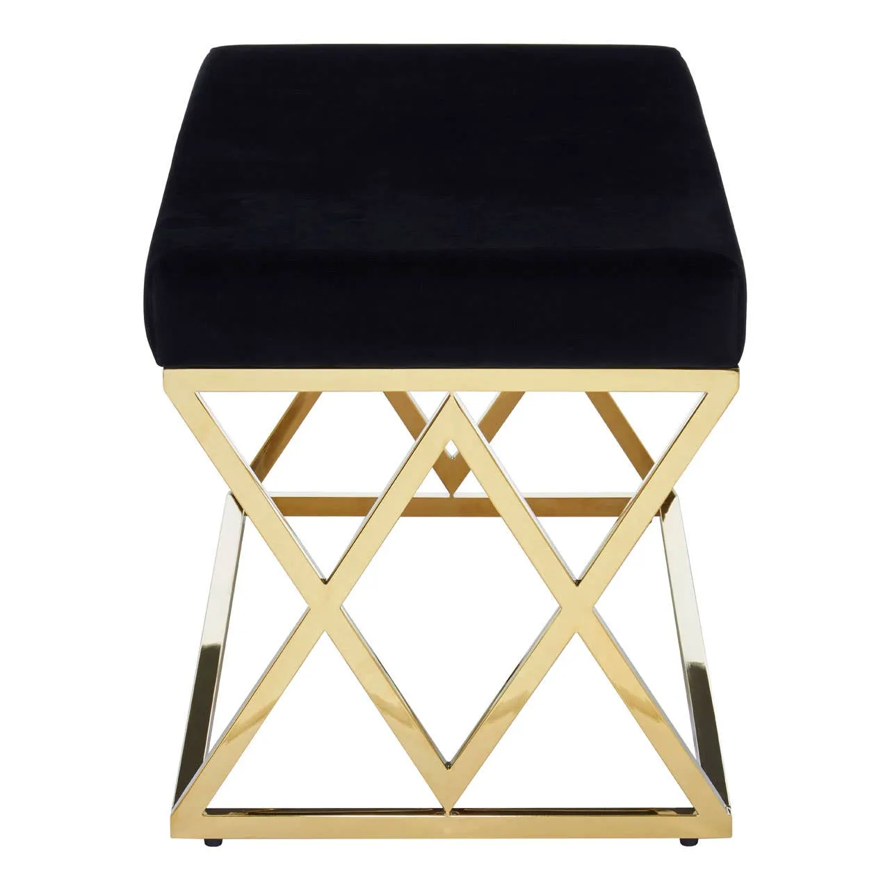 Allure Black Seat / Gold Finish Frame Bench