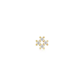 Ania Haie Gold Sparkle Cross Barbell Single Earring E047-13G