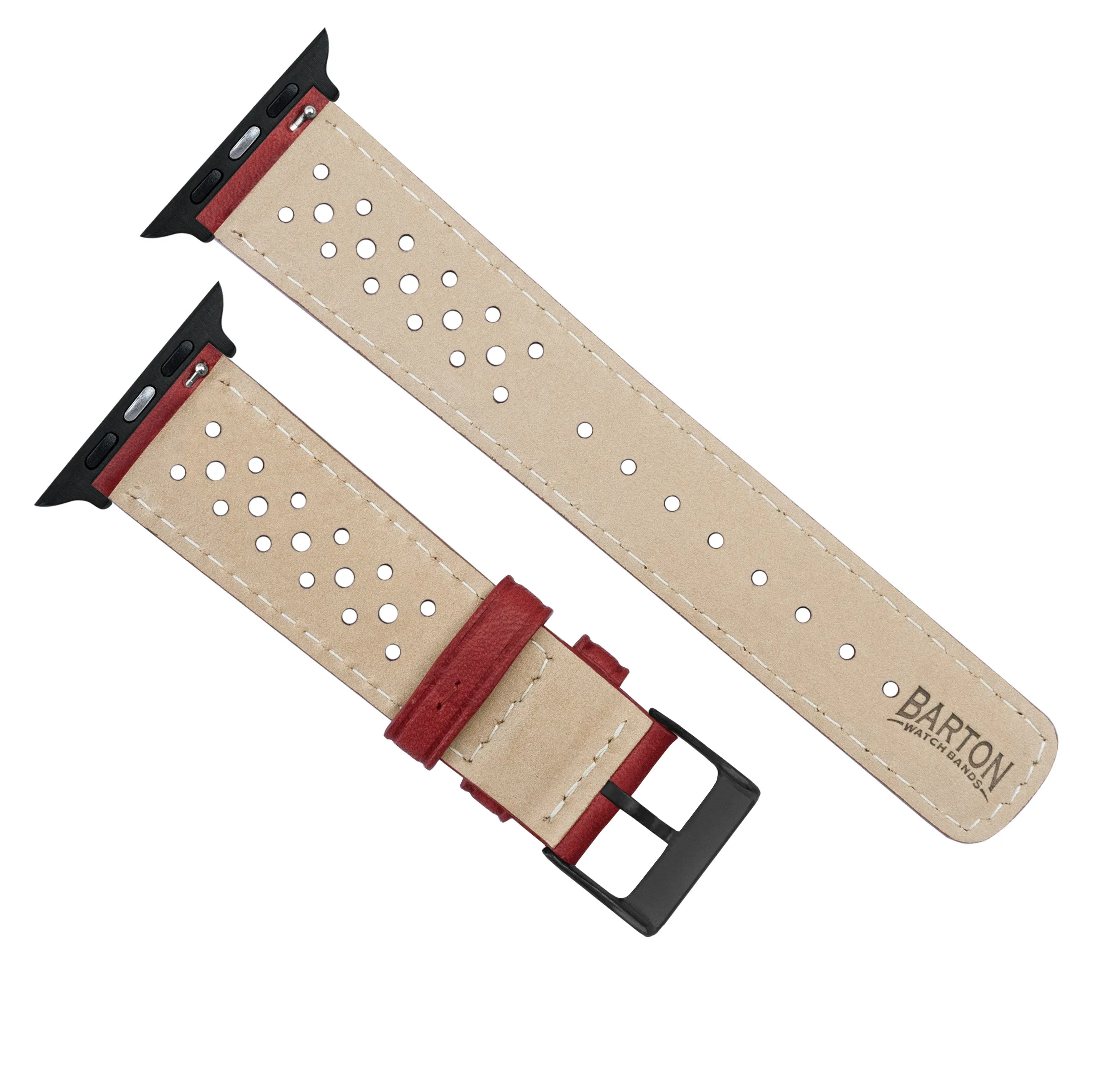 Apple Watch Crimson Red Racing Horween Leather Watch Band (SALE)