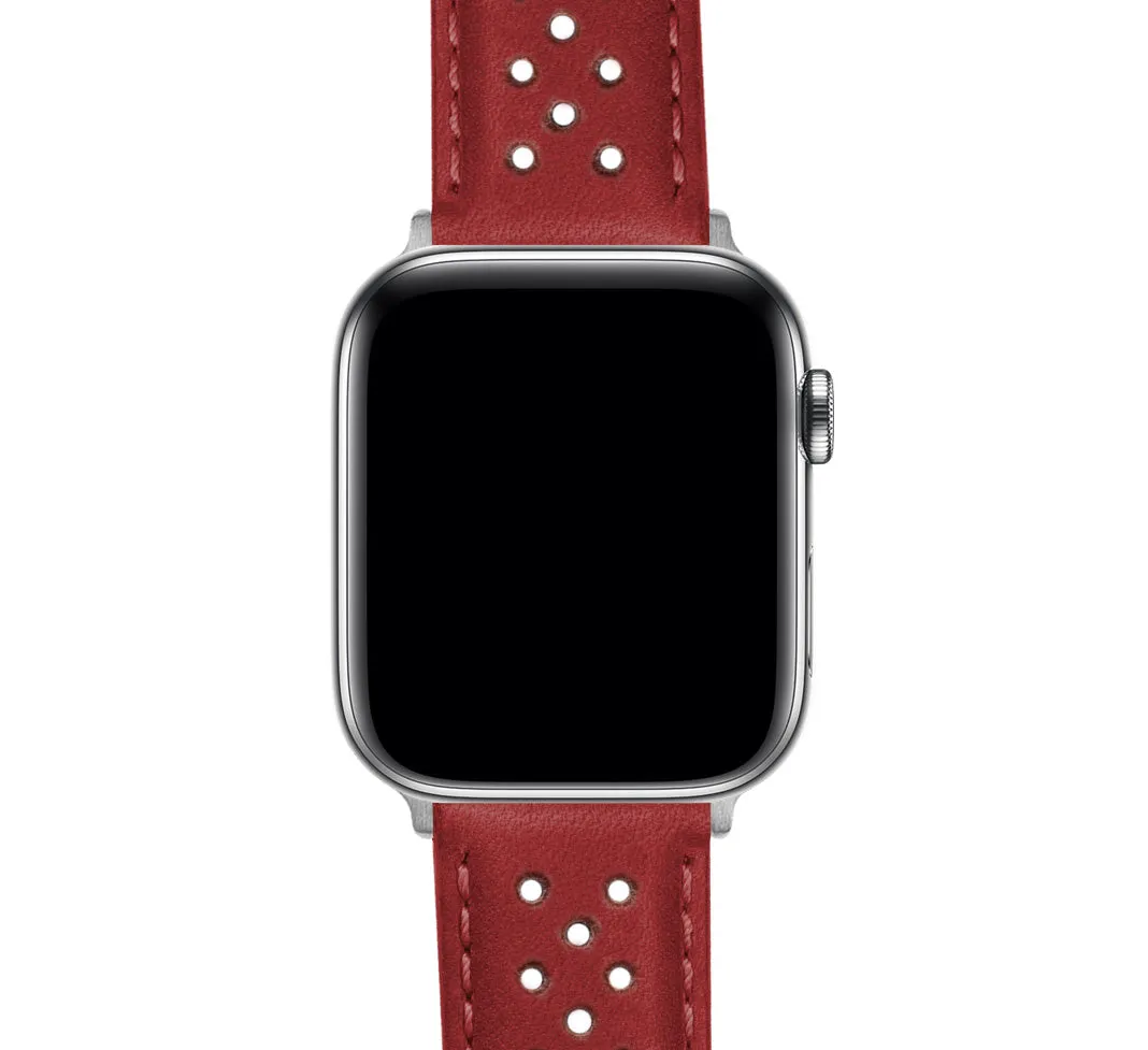 Apple Watch Crimson Red Racing Horween Leather Watch Band (SALE)