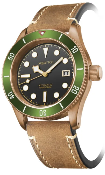 Aquatico Bronze Sea Star Black Dial Green Ceramic Bezel