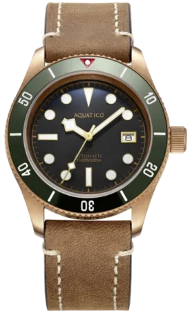 Aquatico Bronze Sea Star Black Dial Green Ceramic Bezel