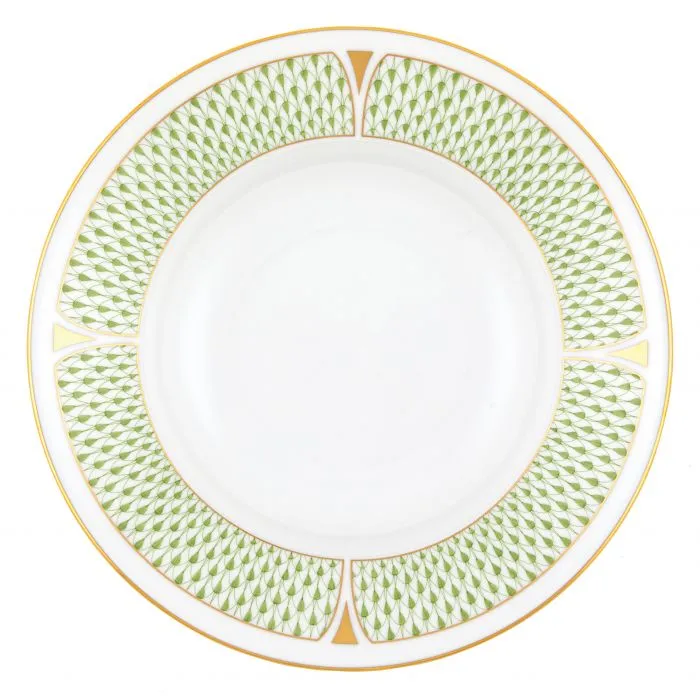 Art Deco Green Rim Soup