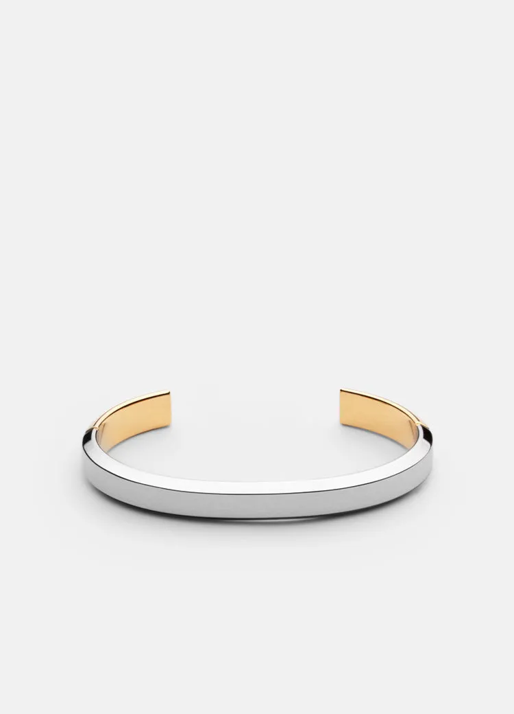 Bangle | Thick Icon Cuff Two Tone | Silver & Gold Plated