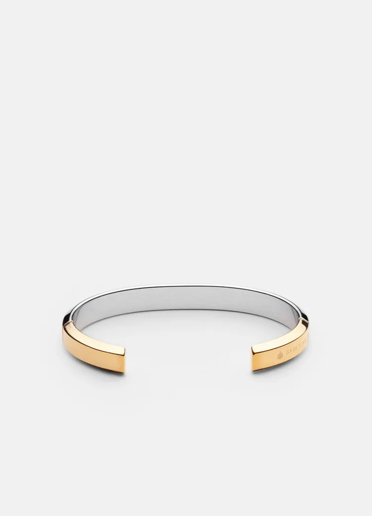Bangle | Thick Icon Cuff Two Tone | Silver & Gold Plated