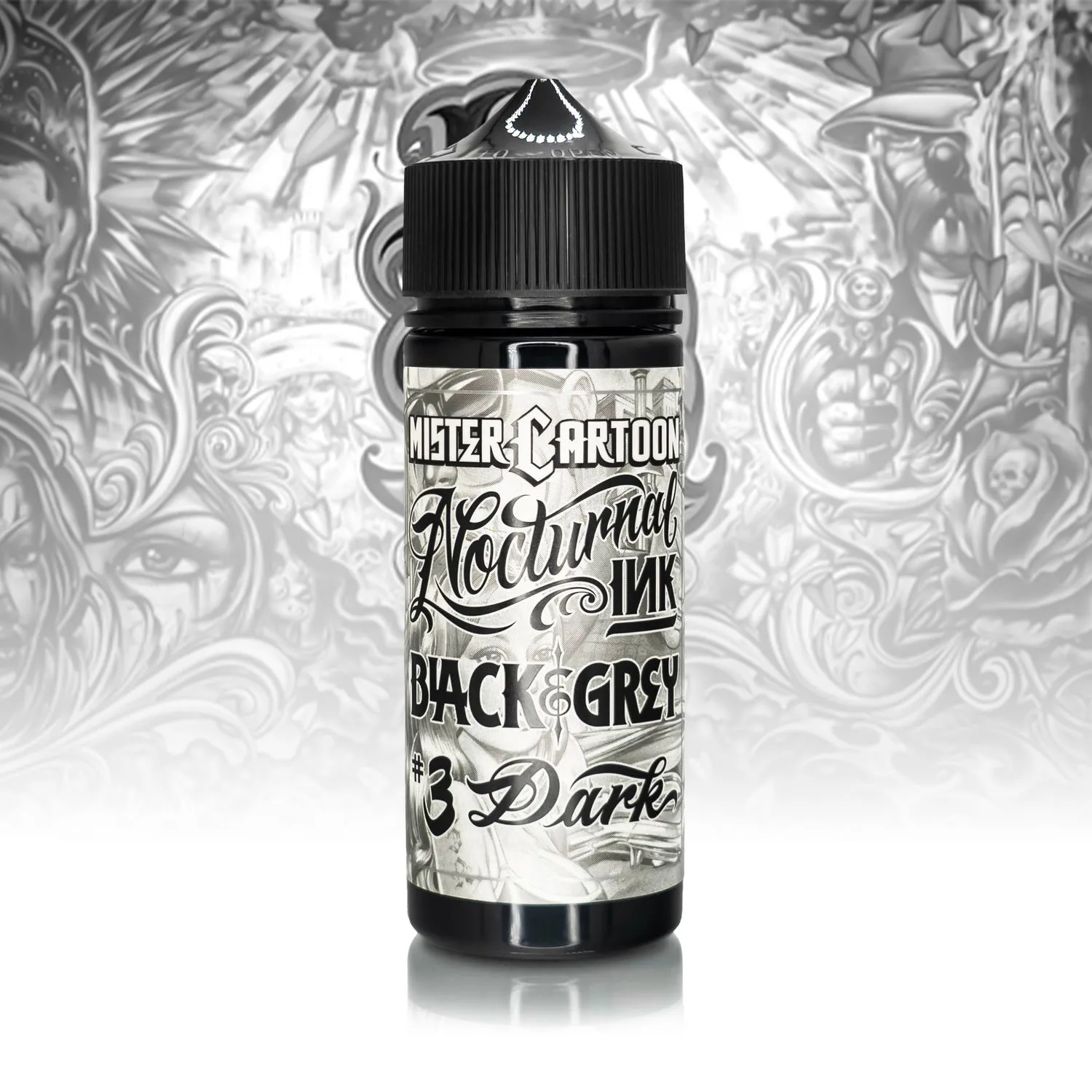Bishop x Mister Cartoon Nocturnal Ink - Black & Grey 4oz 6 Bottle Ink Set