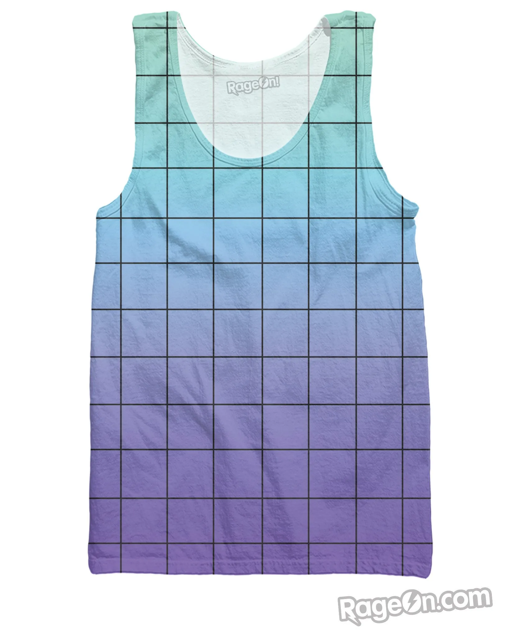 Blue Purple Grid Tank Top