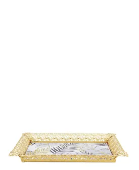 Bursa Collection Floral Design Tray - Gold