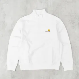 Carhartt WIP Half Zip American Script Sweat - White