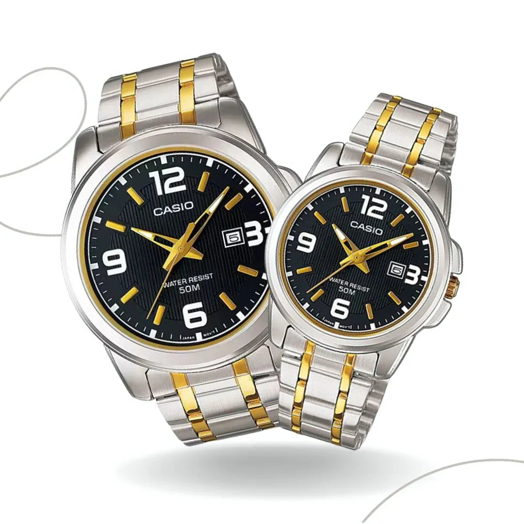 Casio Enticer Two-Tone Black Dial Women's Watch LTP-1314SG-1AVDF