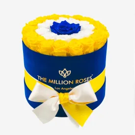 Classic Royal Blue Suede Box | Los Angeles Edition | Yellow & White & Royal Blue Roses