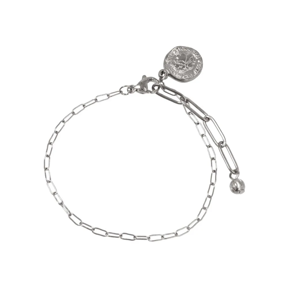 Coin Chain SS Bracelet