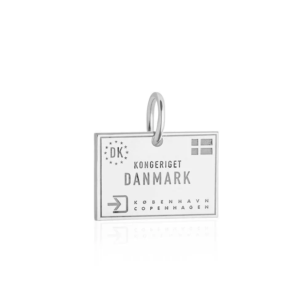 Denmark Passport Stamp Charm Silver