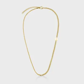 Essentielle Mixed Snake Link Chain Necklace, Gold Colour