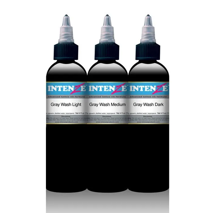 Intenze Ink - Gray Wash Tattoo Ink Set (4 oz)