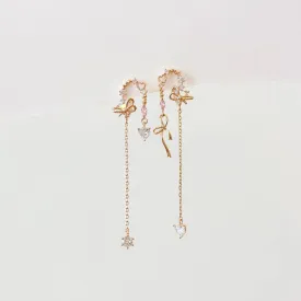 Rose Gold Twilight Ribbon Earrings